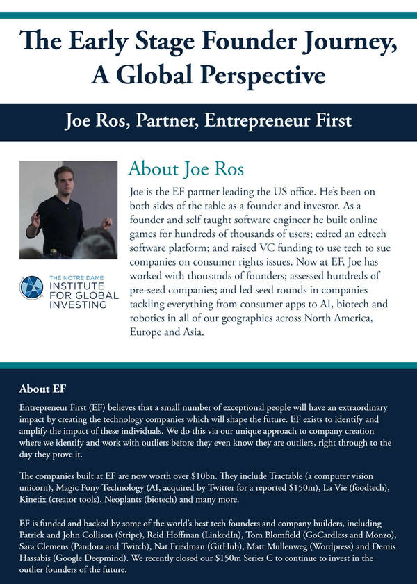 Joe Ros Event Information